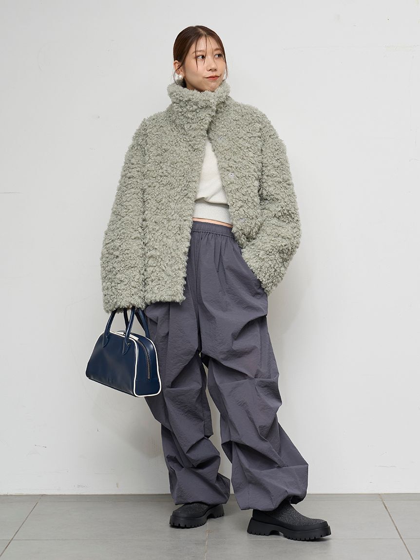 emmi atelier「フェイクレザーパイピングボストンバッグ」|ボストンバッグ|