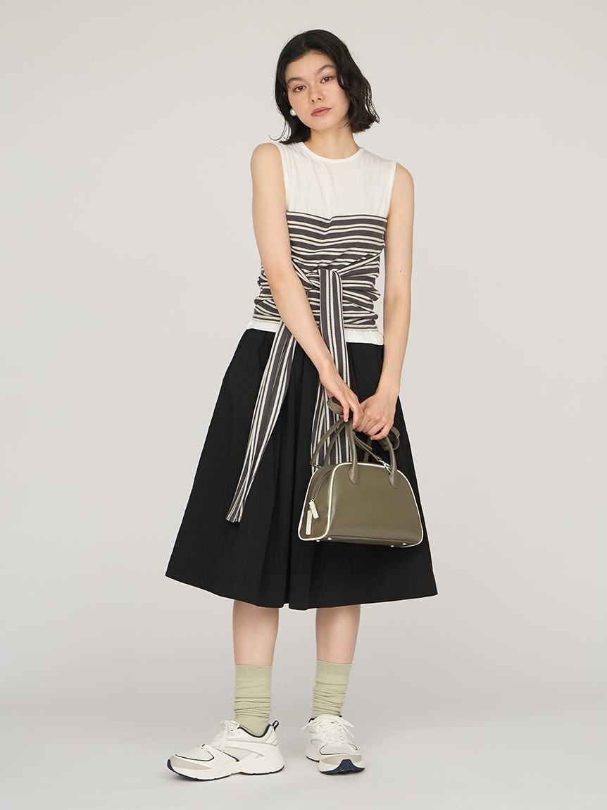 emmi atelier「フェイクレザーパイピングボストンバッグ」|ボストンバッグ|