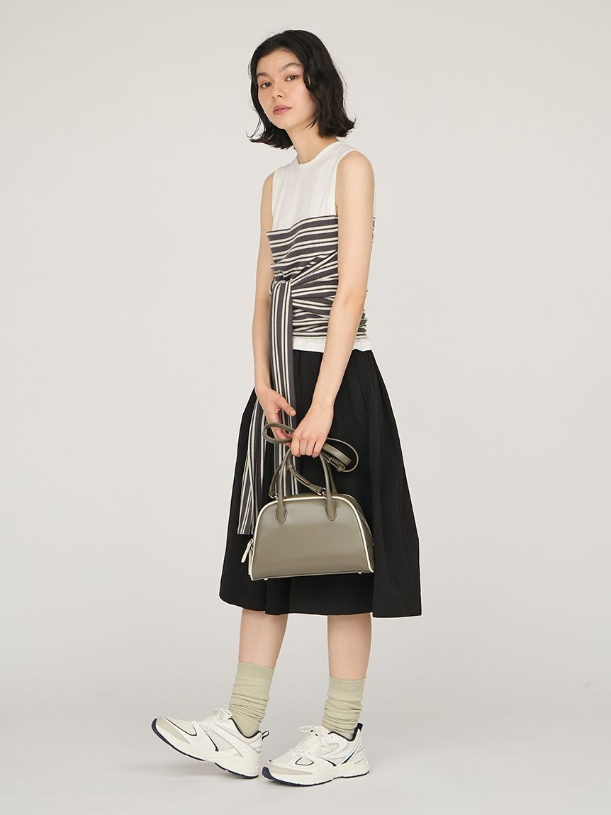 emmi atelier「フェイクレザーパイピングボストンバッグ」|ボストンバッグ|