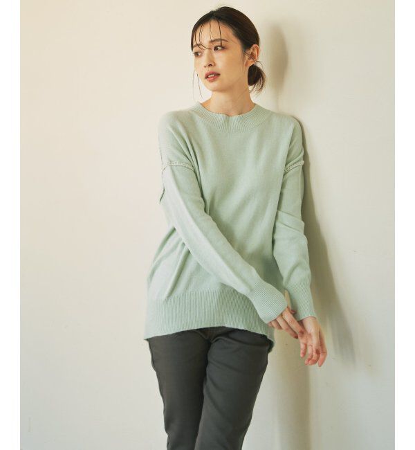 ikka「アンゴラ混モチモチ配色プルオーバー」|プルオーバー|