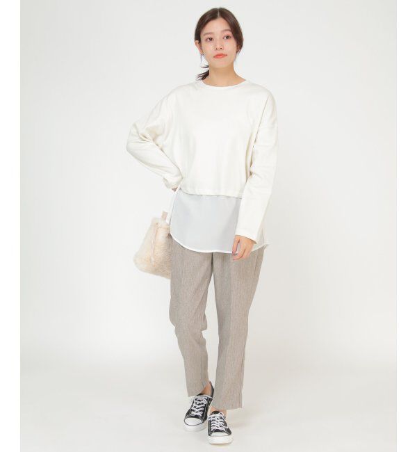 ikka「オーガニックコットン異素材プルオーバー」|プルオーバー|
