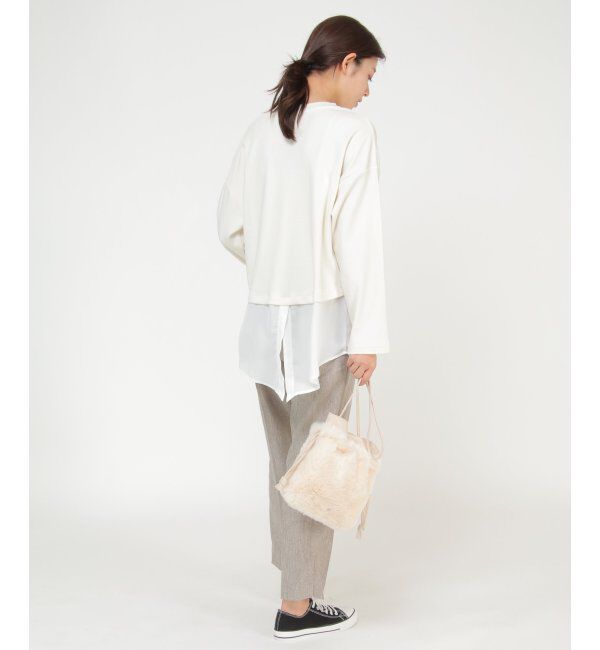 ikka「オーガニックコットン異素材プルオーバー」|プルオーバー|