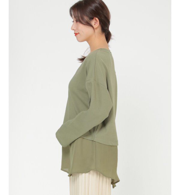 ikka「オーガニックコットン異素材プルオーバー」|プルオーバー|