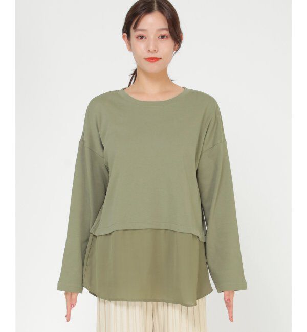 ikka「オーガニックコットン異素材プルオーバー」|プルオーバー|