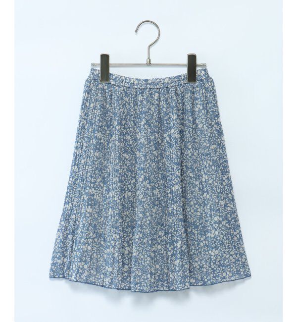 ikka kids「【キッズ】花柄シフォン消しプリーツスカート（100~160cm）」|スカート|ブルー
