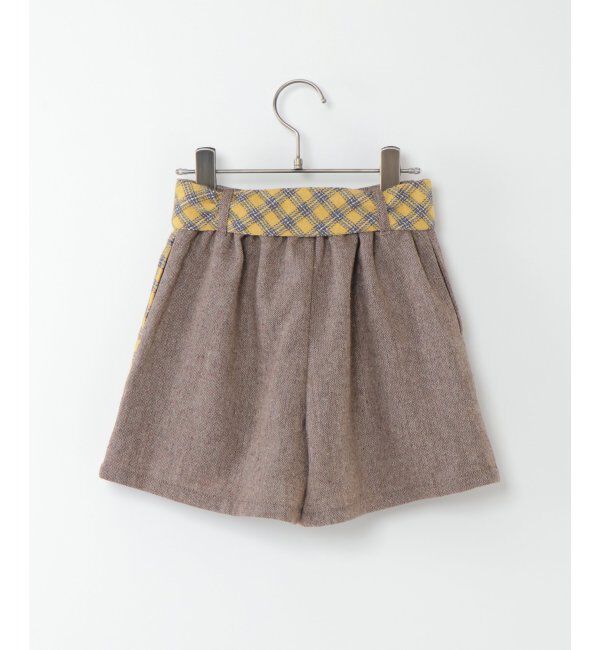 ikka kids「【キッズ】ツイード風切り替えラップキュロット（100~160cm）」|スカート|