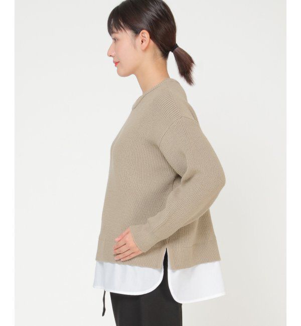 ikka「裾レーヤードニットプルオーバー」|プルオーバー|