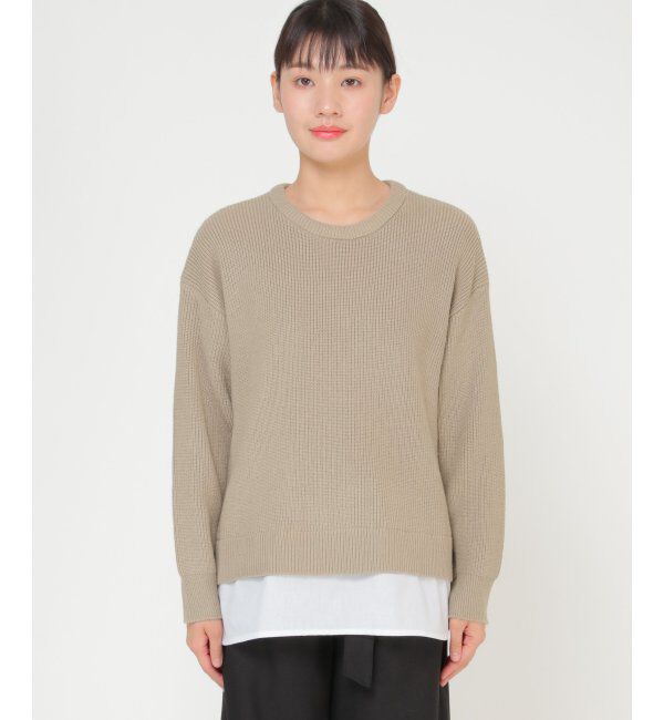ikka「裾レーヤードニットプルオーバー」|プルオーバー|