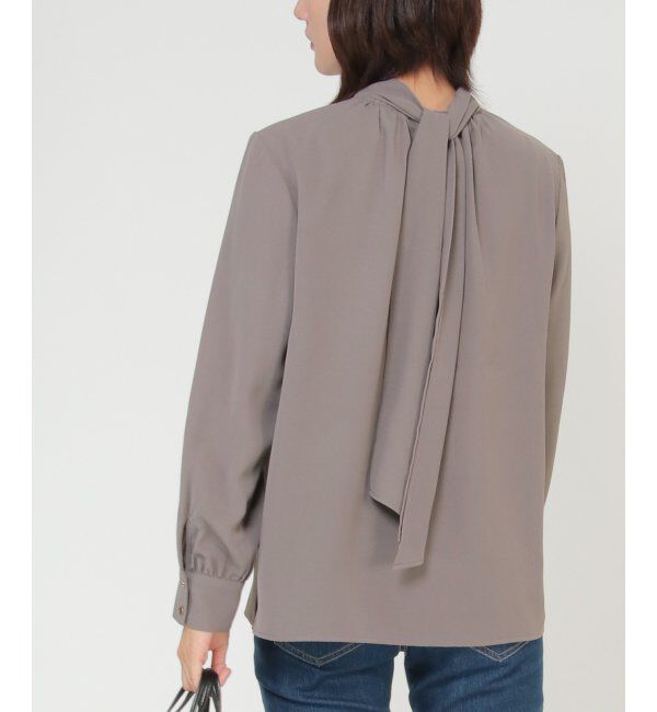 ikka「前後2WAYリボンブラウス」|シャツ・ブラウス|チャコール
