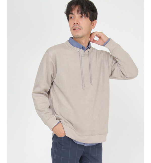 ikka「セイケツフェイクスエードルーイカラー」|パーカー|ライトグレイ