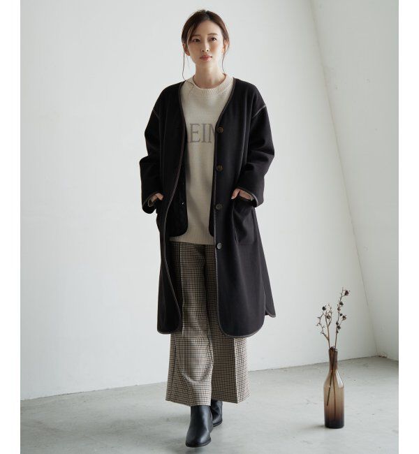 ikka「パイピング3WAYコート」|その他|ブラック