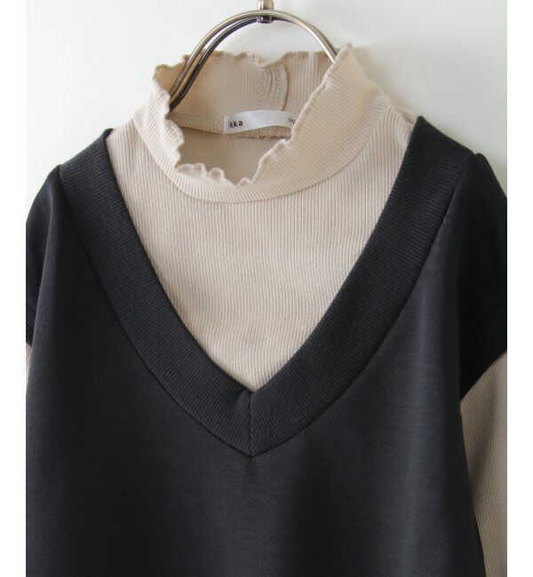 ikka kids「Vネックジャンスカドッキングワンピース（120~160cm）」|スカート|