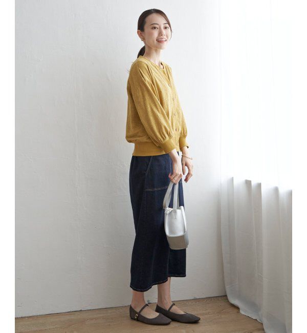 ikka「シャドーボーダーカーディガン」|カーディガン|