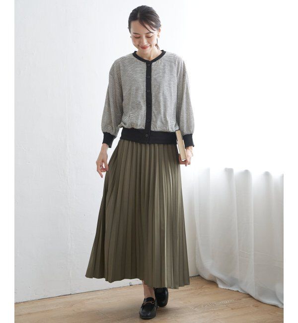 ikka「シャドーボーダーカーディガン」|カーディガン|