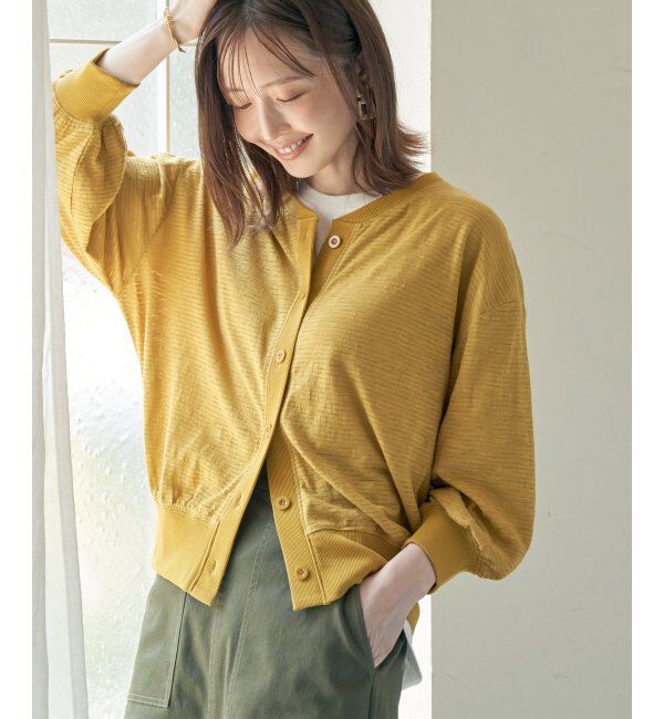 ikka「シャドーボーダーカーディガン」|カーディガン|