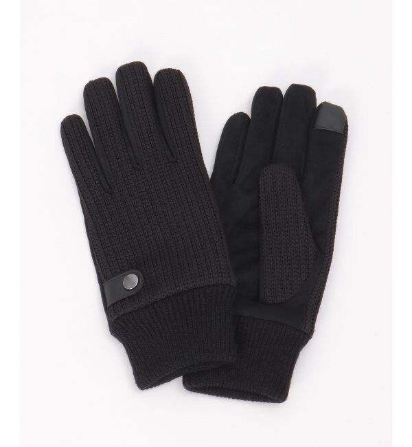 ikka「リブ編みグローブ」|手袋|ブラック