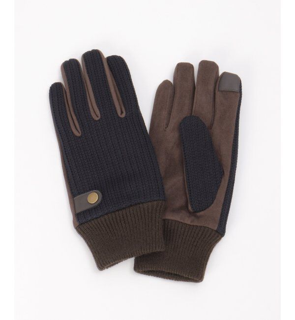 ikka「リブ編みグローブ」|手袋|ネイビーブルー