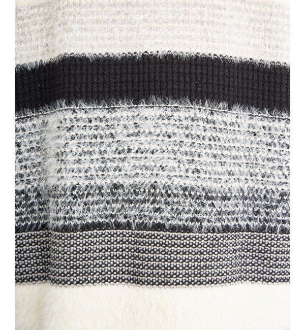 ikka「フェザー切り替えボーダーニットプルオーバー」|プルオーバー|