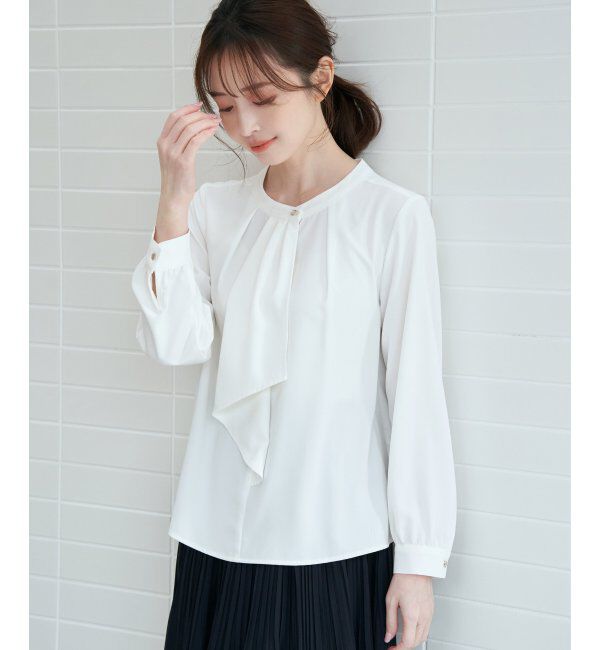 IKKA LOUNGE「ドレープタイブラウス」|シャツ・ブラウス|