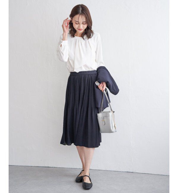 IKKA LOUNGE「ドレープタイブラウス」|シャツ・ブラウス|