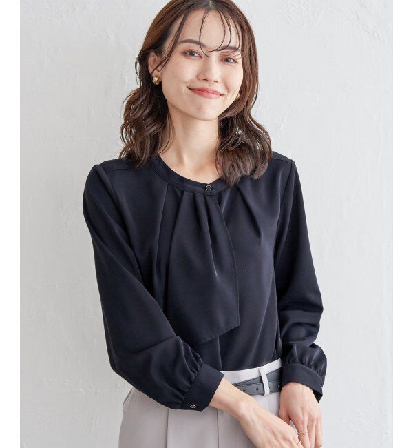IKKA LOUNGE「ドレープタイブラウス」|シャツ・ブラウス|