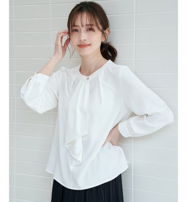 IKKA LOUNGE「ドレープタイブラウス」|シャツ・ブラウス|