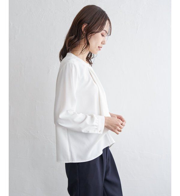 IKKA LOUNGE「ドレープタイブラウス」|シャツ・ブラウス|