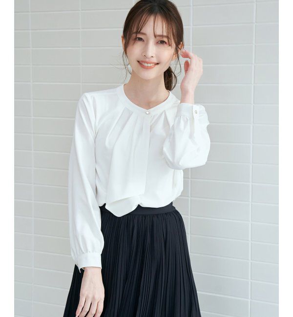 IKKA LOUNGE「ドレープタイブラウス」|シャツ・ブラウス|