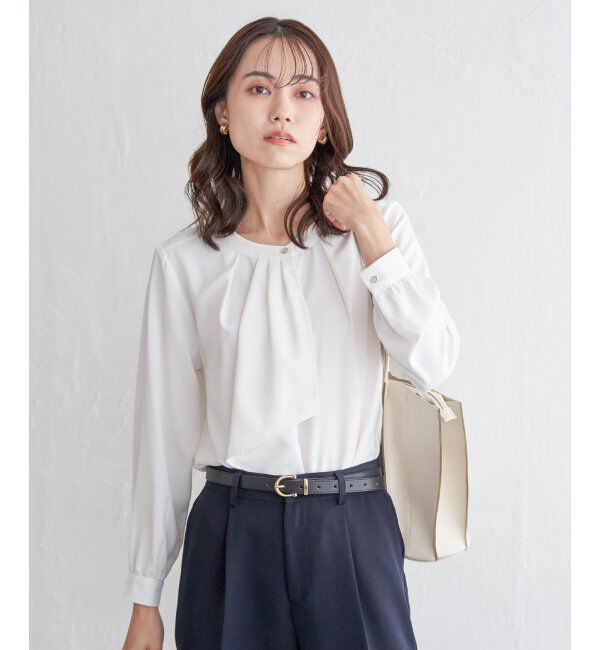 IKKA LOUNGE「ドレープタイブラウス」|シャツ・ブラウス|