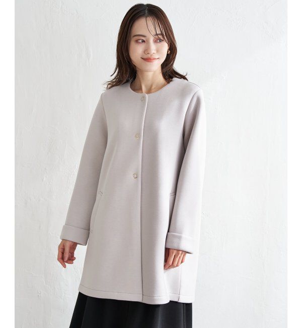 IKKA LOUNGE「ダンボールニットノーカラーコート」|その他|