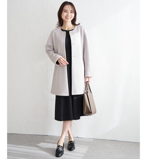 IKKA LOUNGE「ダンボールニットノーカラーコート」|その他|