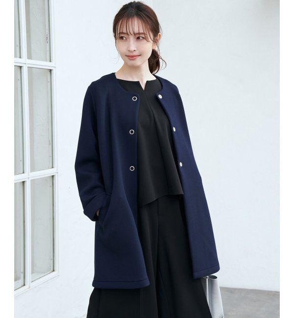 IKKA LOUNGE「ダンボールニットノーカラーコート」|その他|