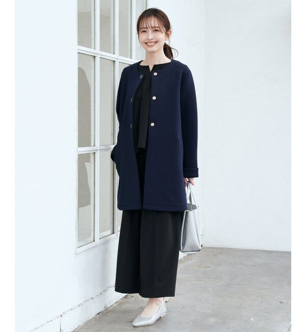 IKKA LOUNGE「ダンボールニットノーカラーコート」|その他|