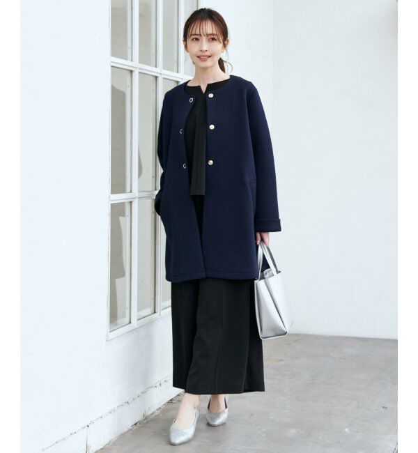 IKKA LOUNGE「ダンボールニットノーカラーコート」|その他|