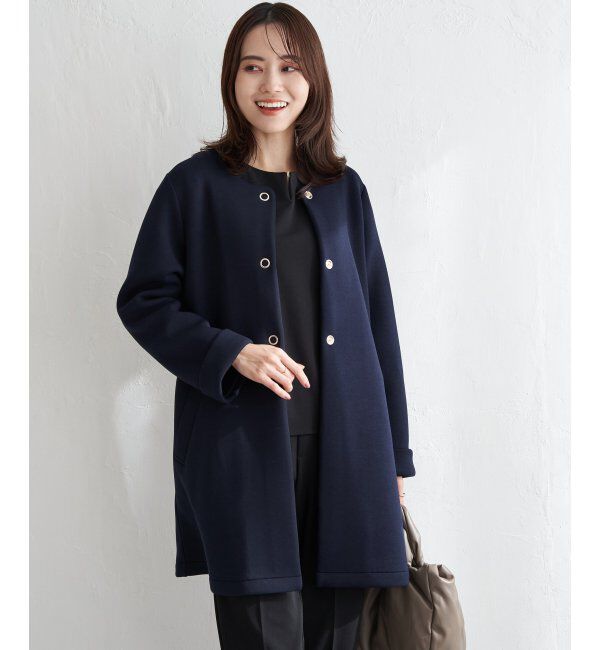 IKKA LOUNGE「ダンボールニットノーカラーコート」|その他|