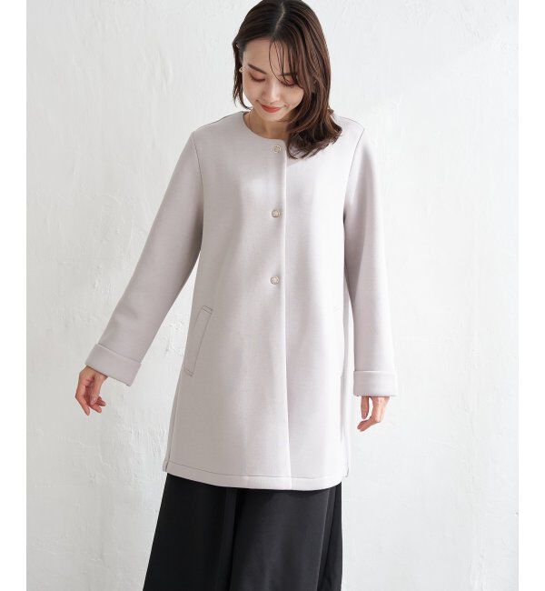 IKKA LOUNGE「ダンボールニットノーカラーコート」|その他|