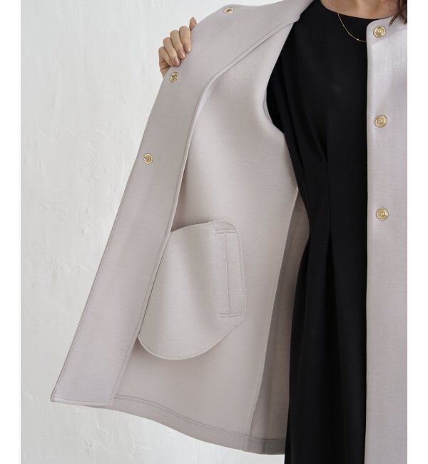 IKKA LOUNGE「ダンボールニットノーカラーコート」|その他|