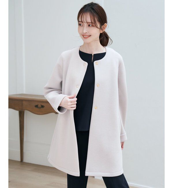 IKKA LOUNGE「ダンボールニットノーカラーコート」|その他|