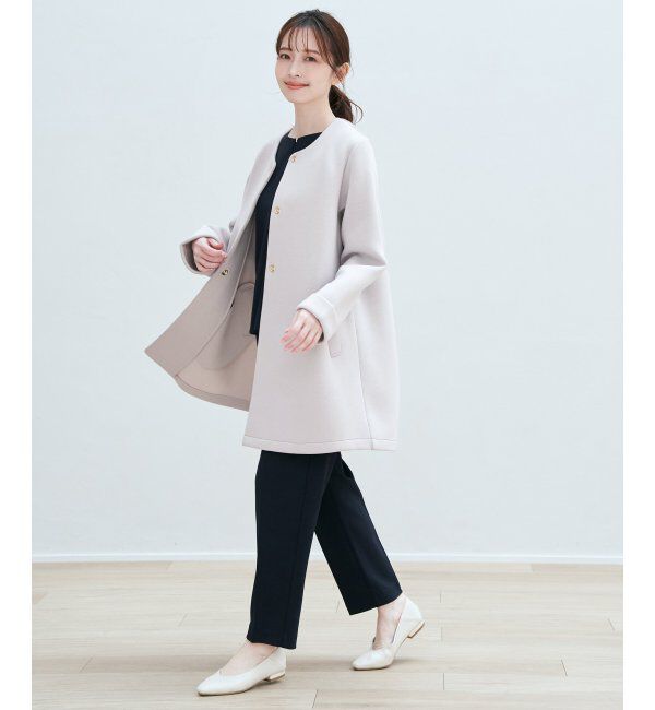 IKKA LOUNGE「ダンボールニットノーカラーコート」|その他|