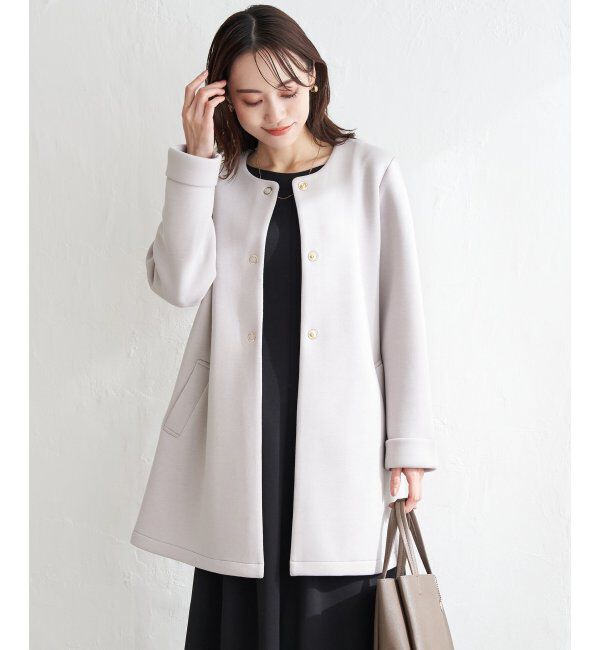 IKKA LOUNGE「ダンボールニットノーカラーコート」|その他|