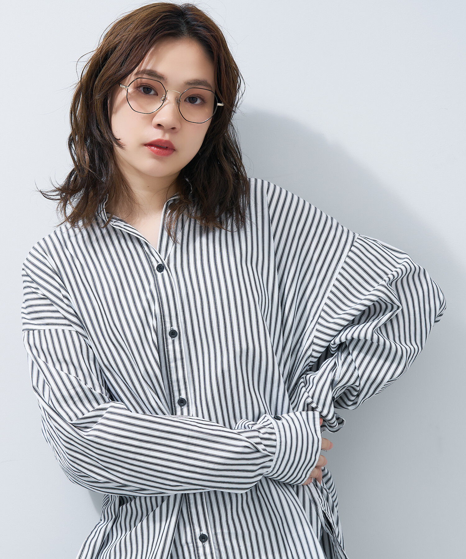  「ウェリントン型 メガネ｜個性を引き出すオクタゴンフレーム メタル レンズ交換券付き」|メガネ|