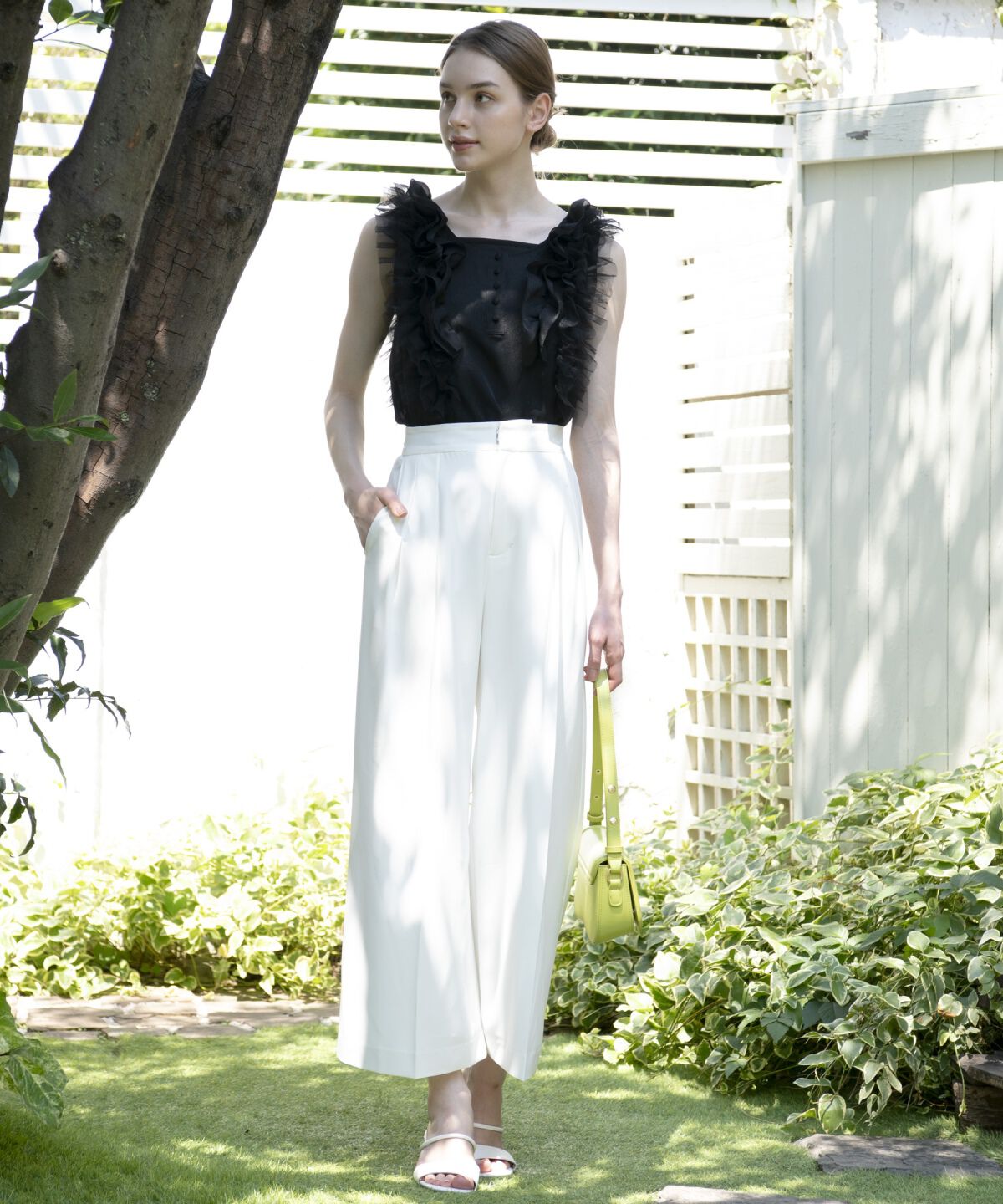 アンドクチュール「オーガンジー&チュールブラウス」|シャツ・ブラウス|