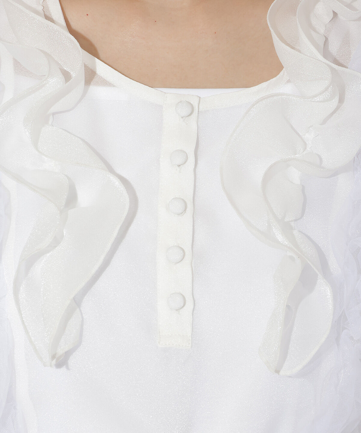 アンドクチュール「オーガンジー&チュールブラウス」|シャツ・ブラウス|