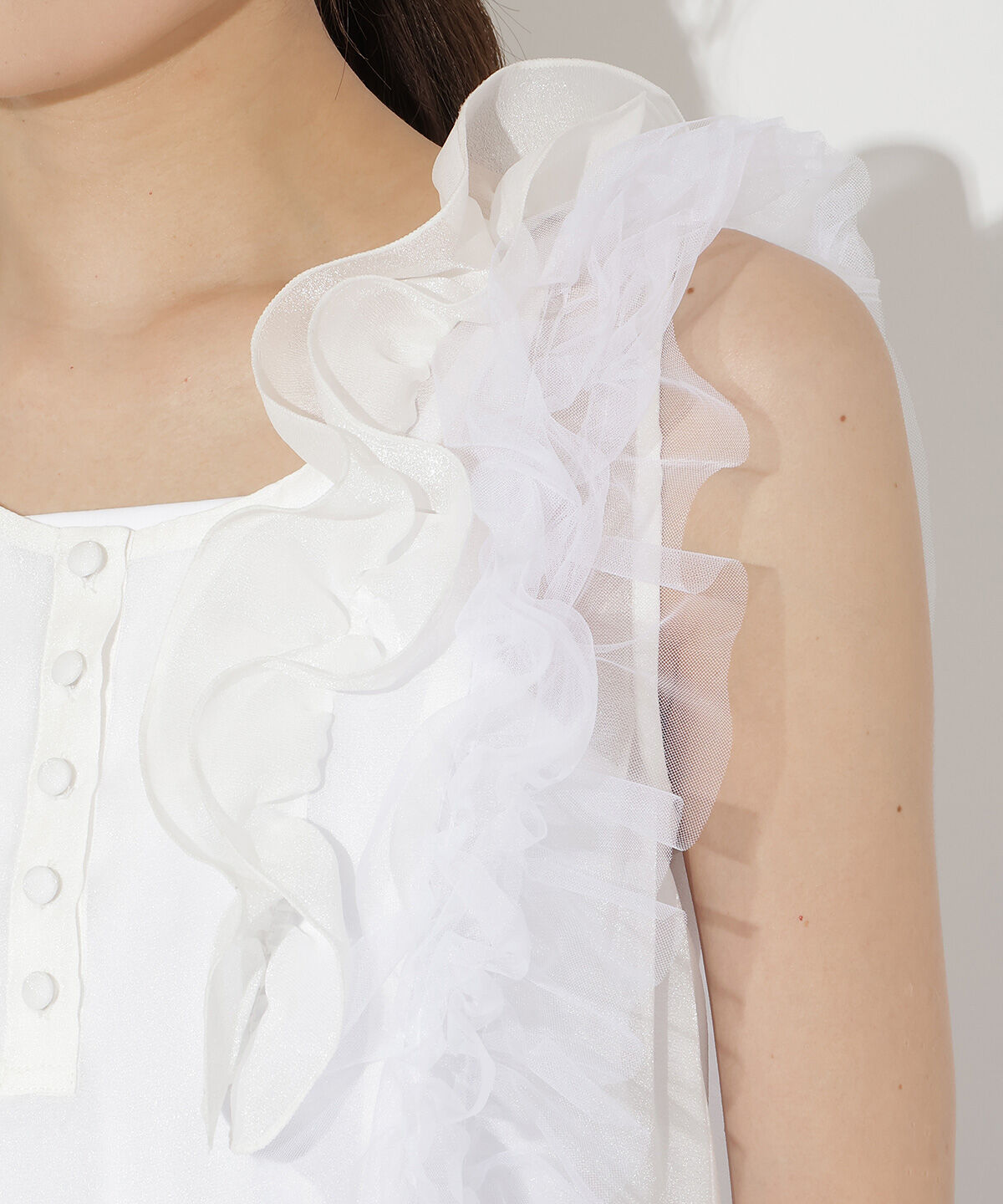 アンドクチュール「オーガンジー&チュールブラウス」|シャツ・ブラウス|