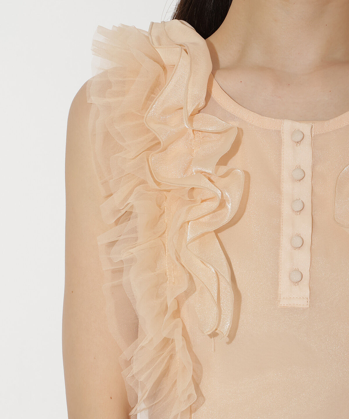 アンドクチュール「オーガンジー&チュールブラウス」|シャツ・ブラウス|