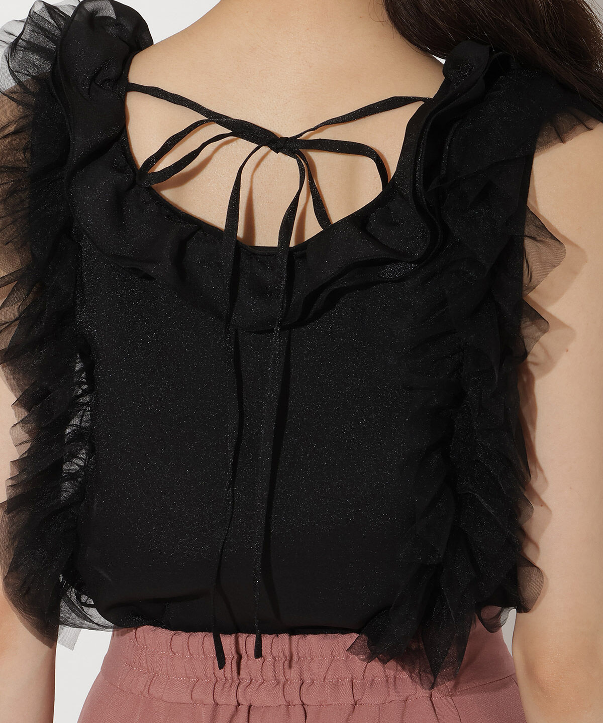 アンドクチュール「オーガンジー&チュールブラウス」|シャツ・ブラウス|