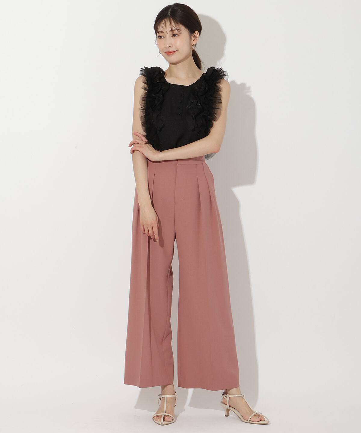 アンドクチュール「オーガンジー&チュールブラウス」|シャツ・ブラウス|