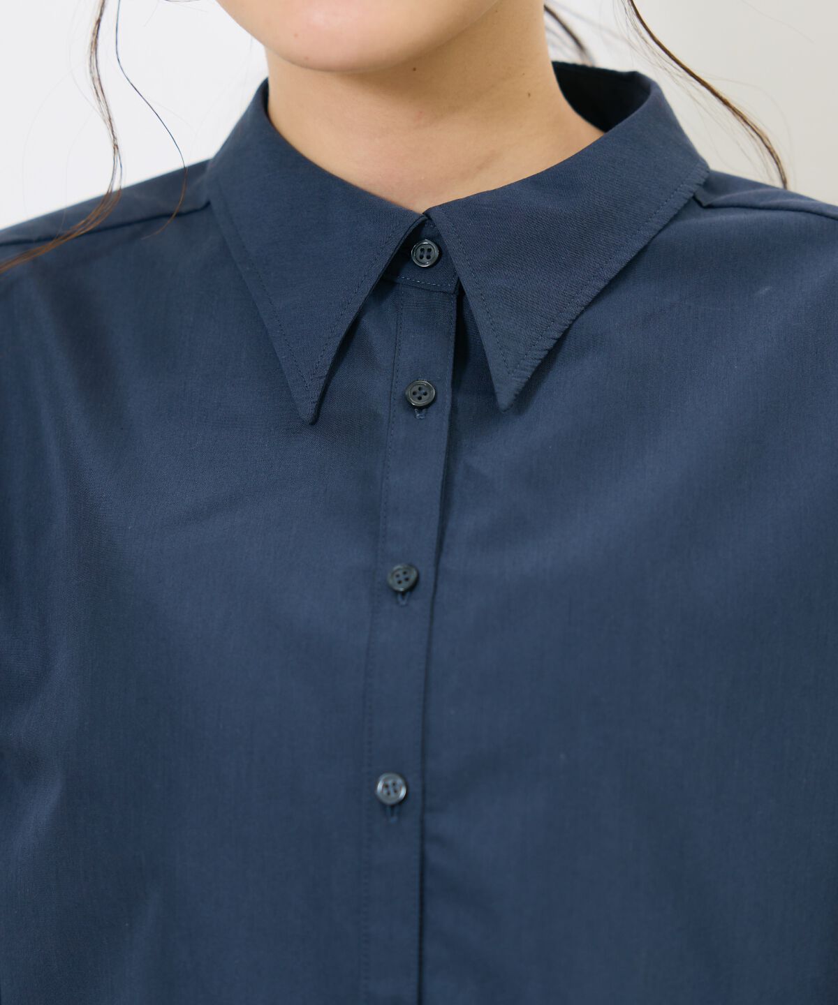 アンドクチュール「アシメフリルクロップドシャツ」|シャツ・ブラウス|