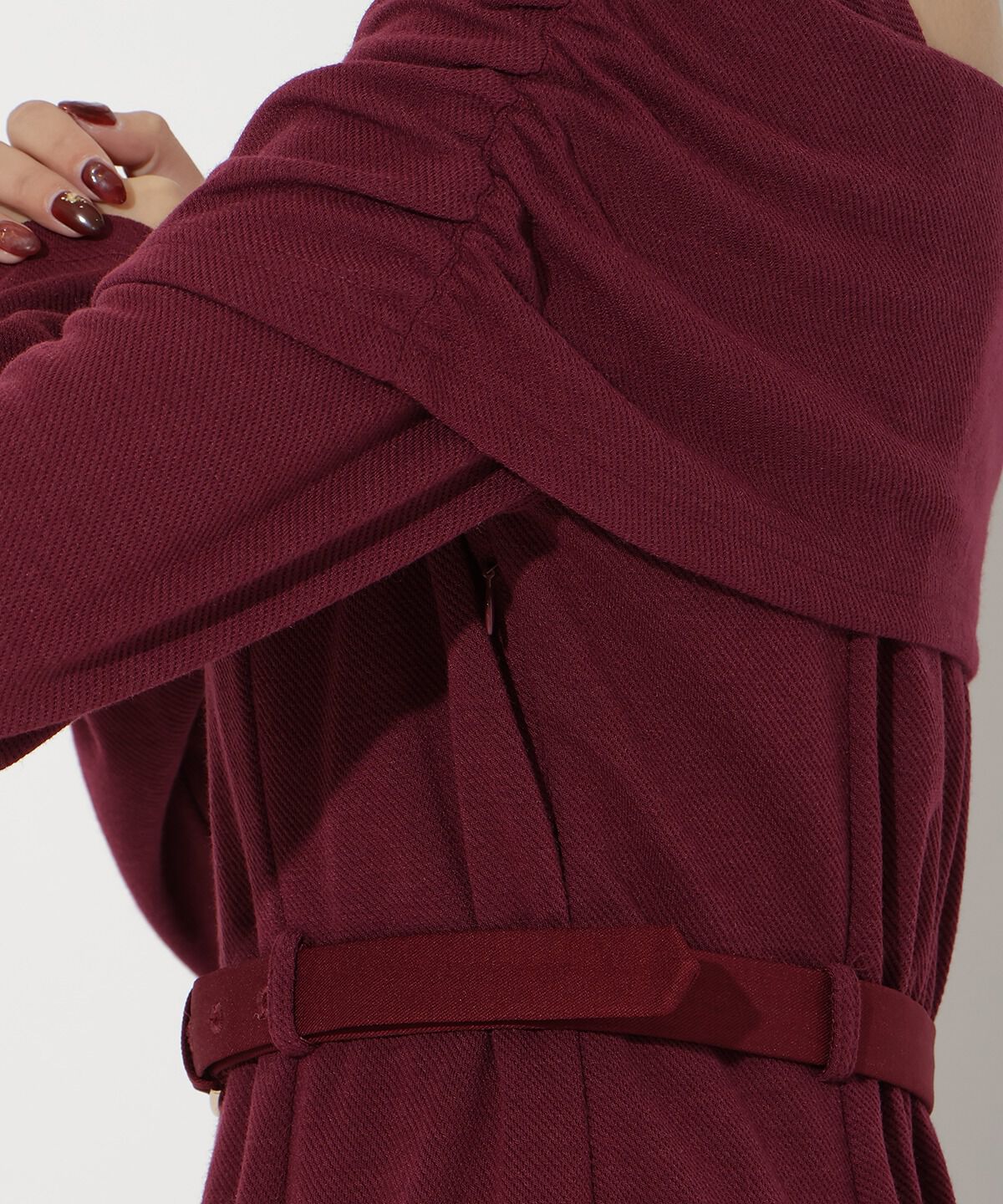 アンドクチュール「ベルト付きオフショルカットワンピース」|ワンピース|