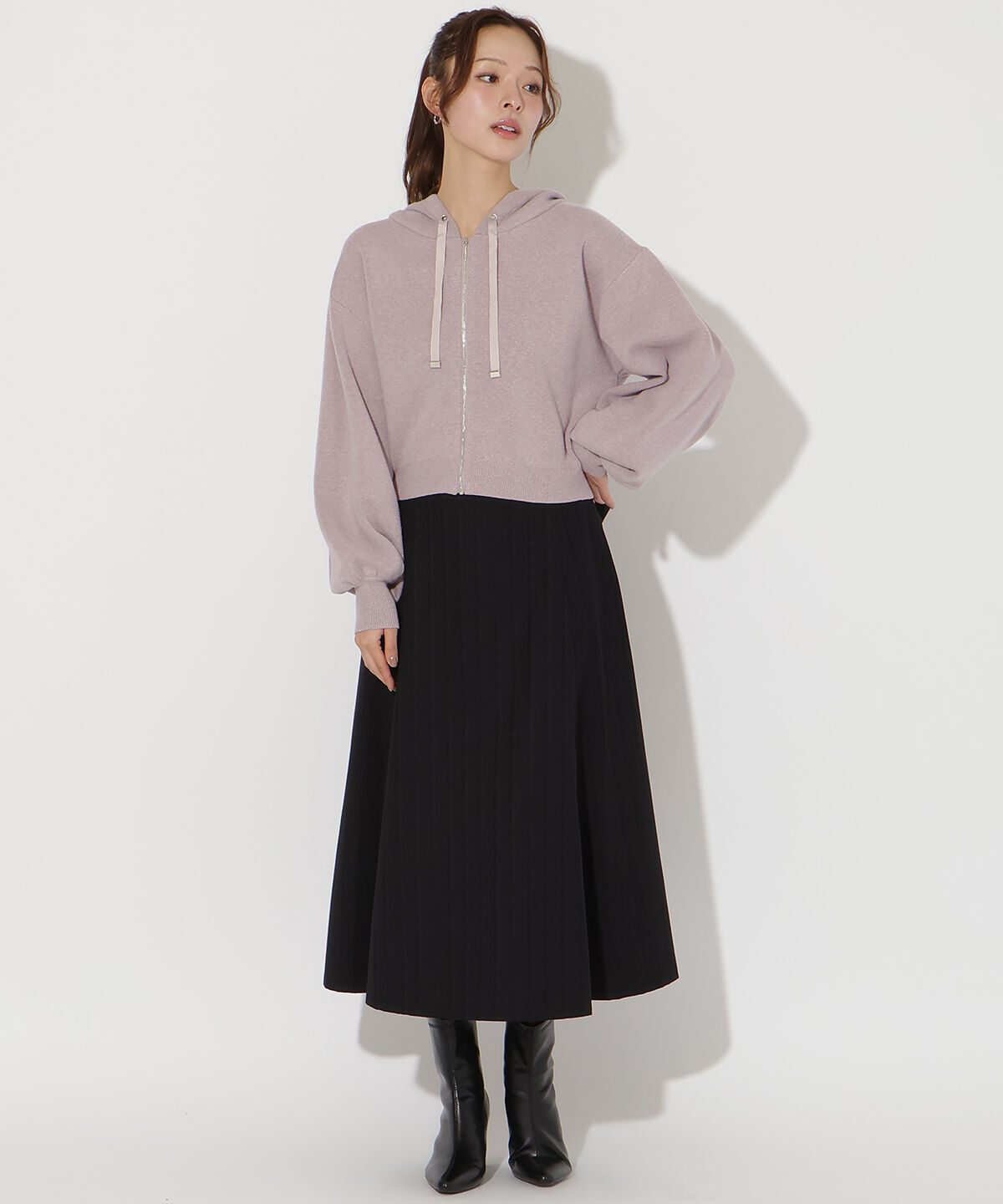 アンドクチュール「ニットパーカー」|パーカー|